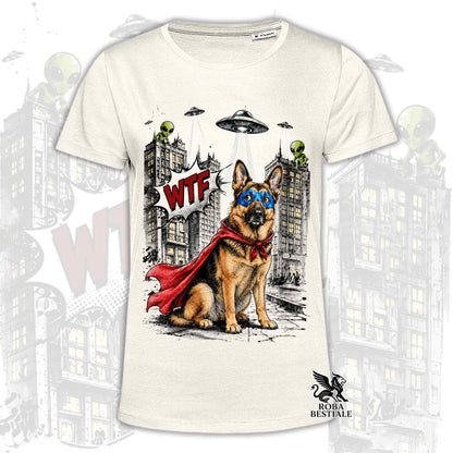 T-Shirt PASTORE TEDESCO a Pelo Corto Nero Focato - Collezione HERO