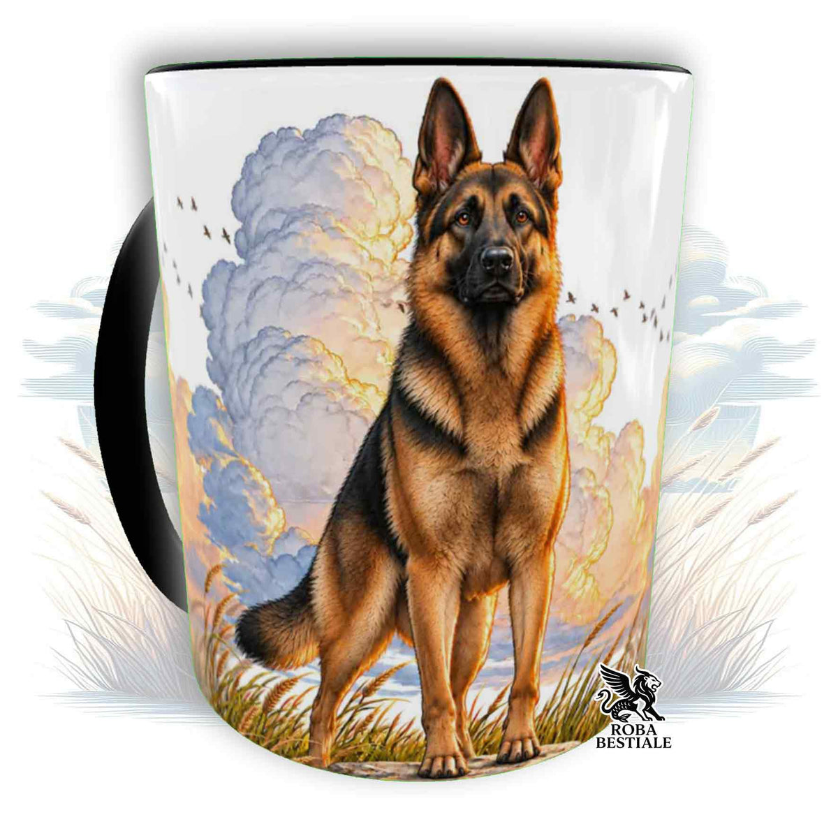 Tazza PASTORE TEDESCO a Pelo Corto Nero Focato - Collezione Dream