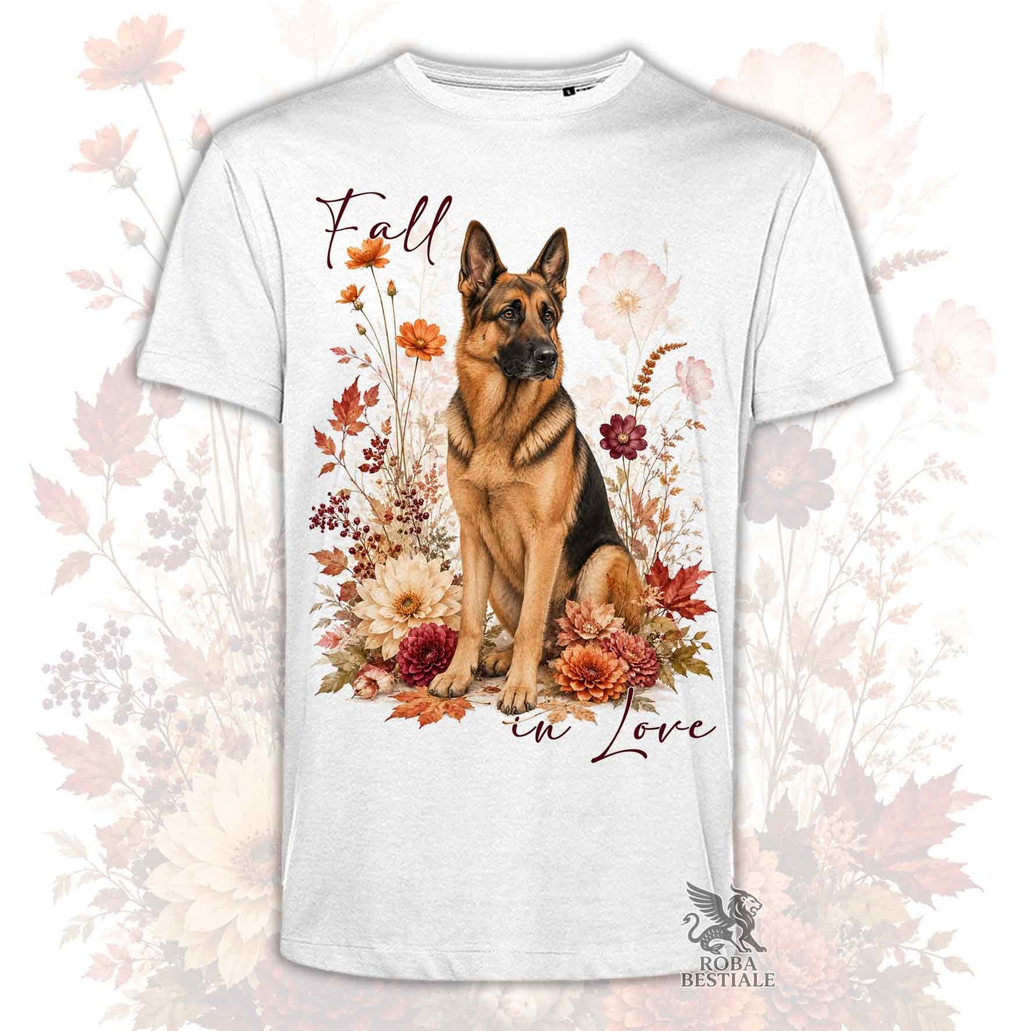 T-Shirt PASTORE TEDESCO a Pelo Corto Nero Focato - Collezione Fall...in Love
