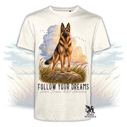 T-Shirt PASTORE TEDESCO a Pelo Corto Nero Focato - Collezione Dream