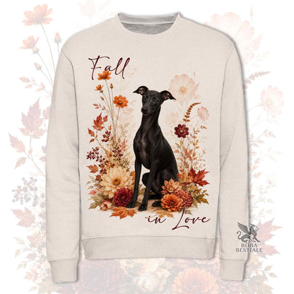 Felpa PICCOLO LEVRIERO ITALIANO Nero - Girocollo - Collezione Fall...in Love