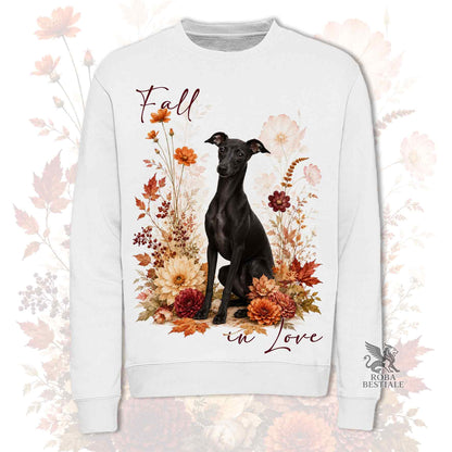 Felpa PICCOLO LEVRIERO ITALIANO Nero - Girocollo - Collezione Fall...in Love