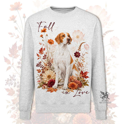 Felpa POINTER INGLESE Bianco e Arancio - Girocollo - Collezione Fall...in Love