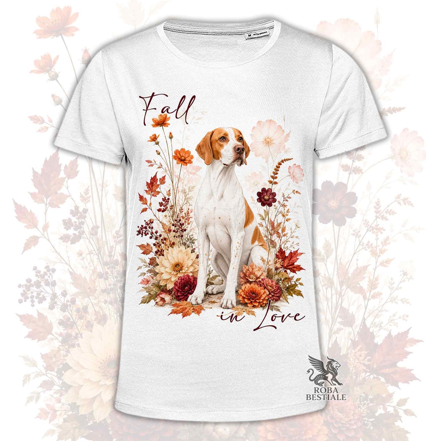 T-Shirt POINTER INGLESE Bianco e Arancio - Collezione Fall...in Love