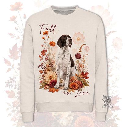 Felpa POINTER INGLESE Bianco e Fegato - Girocollo - Collezione Fall...in Love