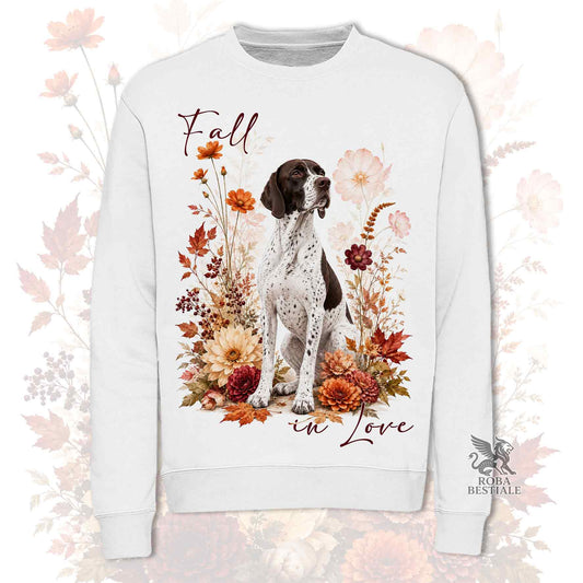 Felpa POINTER INGLESE Bianco e Fegato - Girocollo - Collezione Fall...in Love