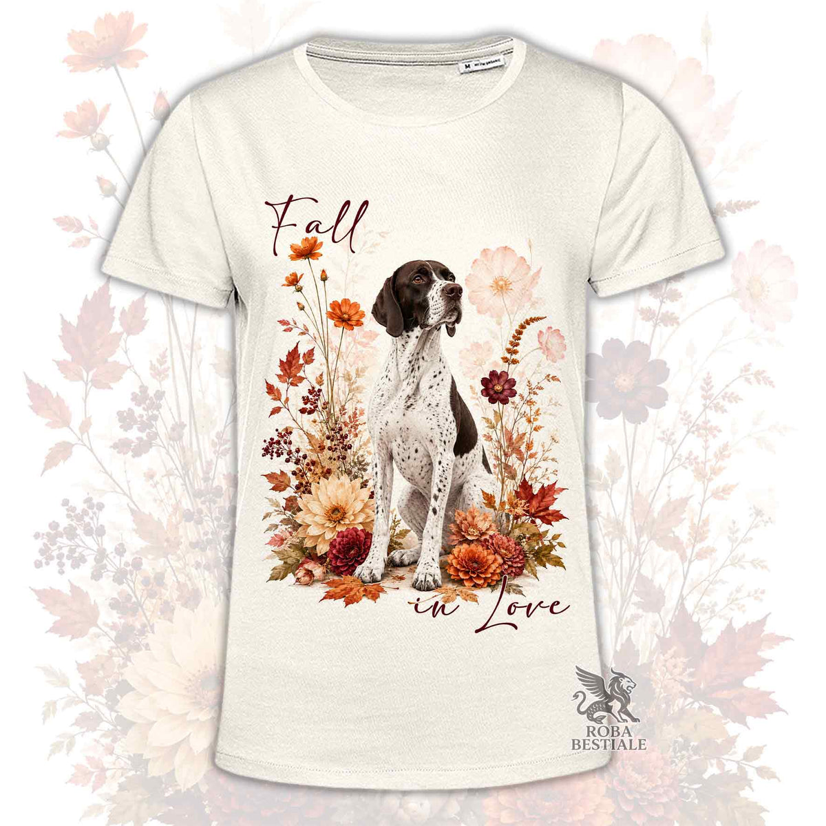 T-Shirt POINTER INGLESE Bianco e Fegato - Collezione Fall...in Love
