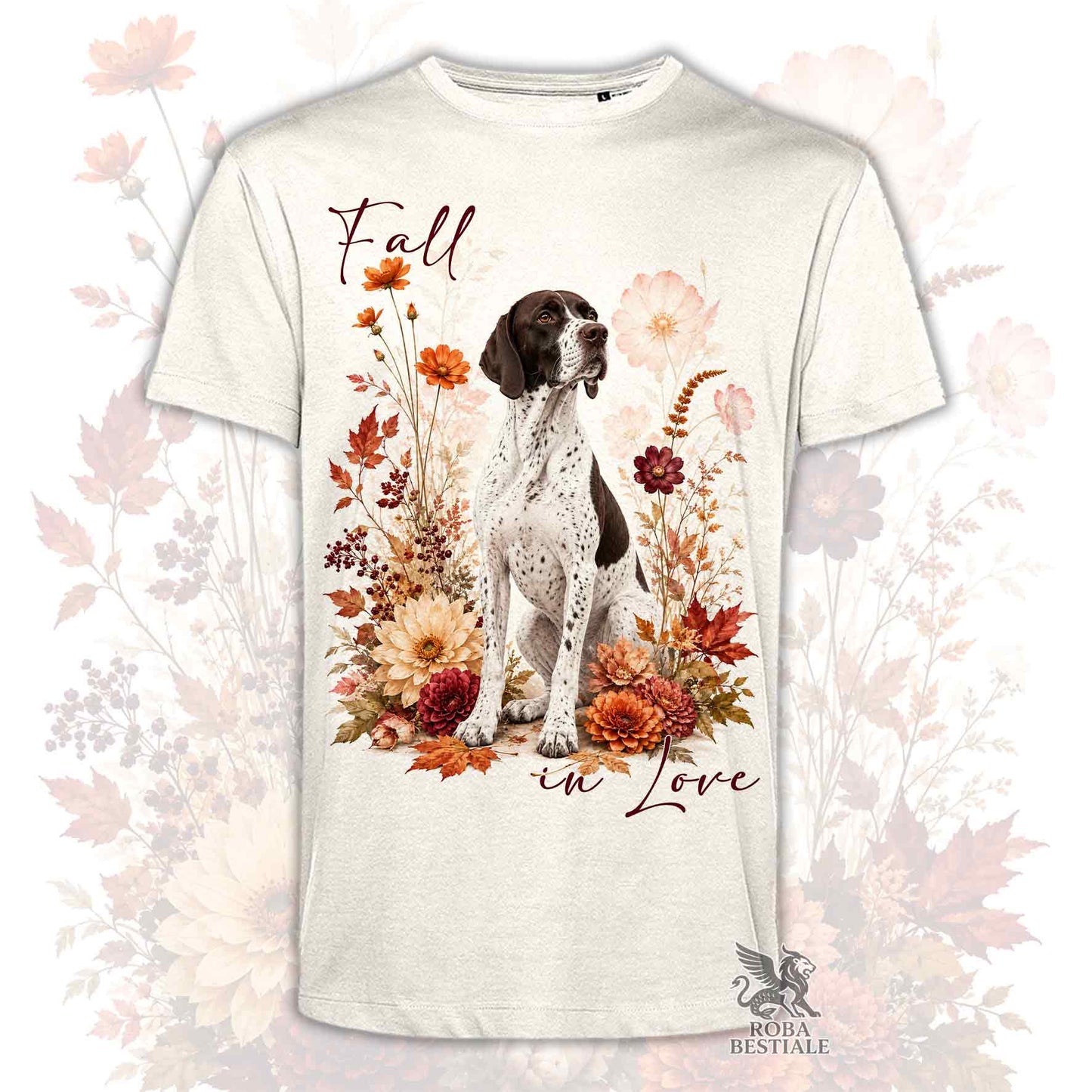 T-Shirt POINTER INGLESE Bianco e Fegato - Collezione Fall...in Love