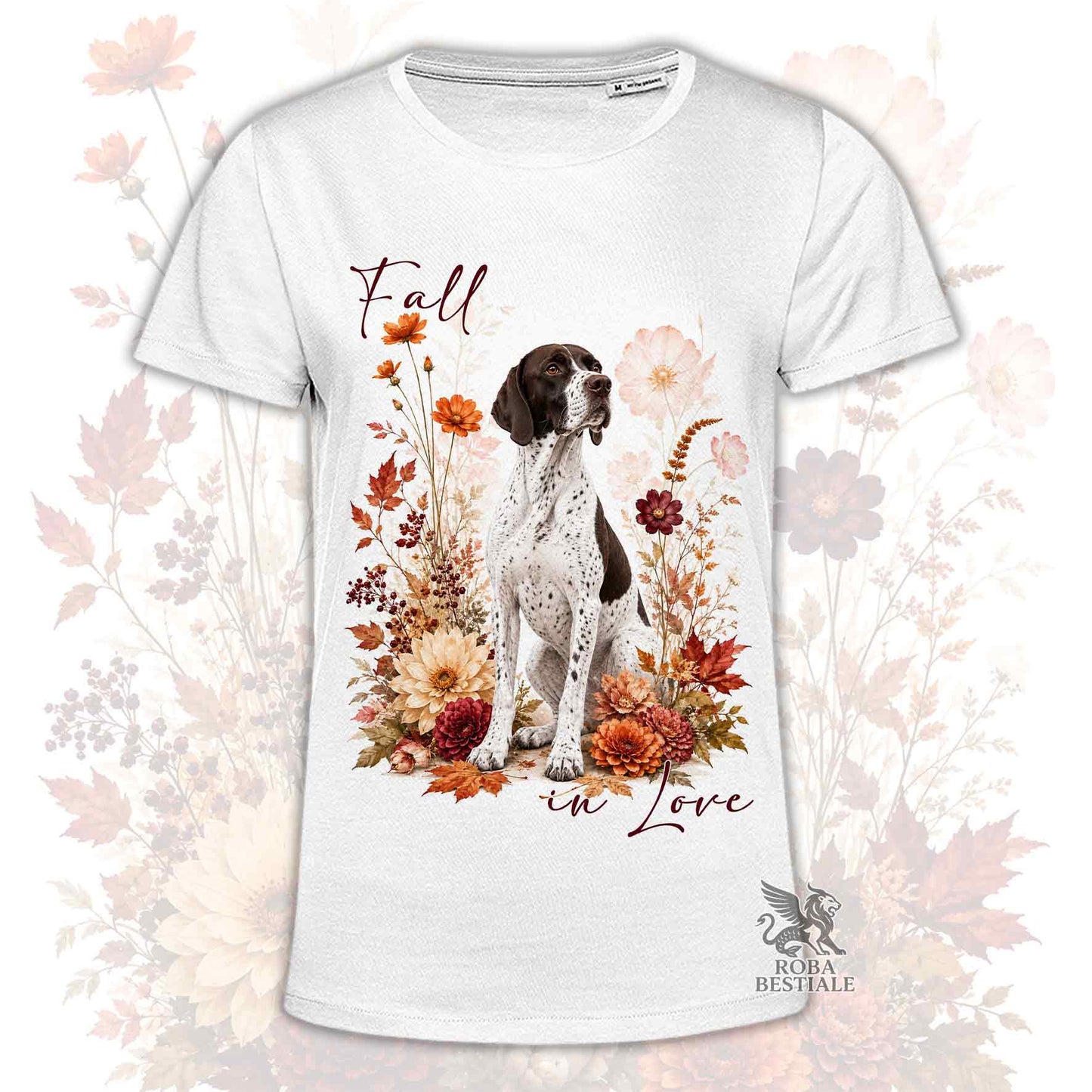 T-Shirt POINTER INGLESE Bianco e Fegato - Collezione Fall...in Love