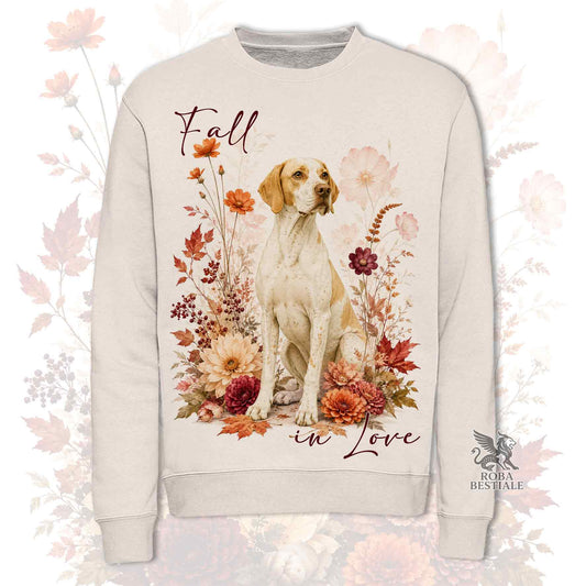 Felpa POINTER INGLESE Bianco e Limone - Girocollo - Collezione Fall...in Love