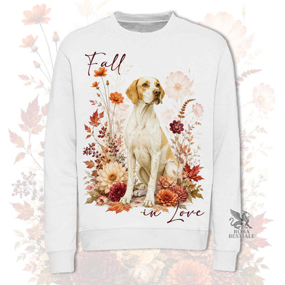 Felpa POINTER INGLESE Bianco e Limone - Girocollo - Collezione Fall...in Love