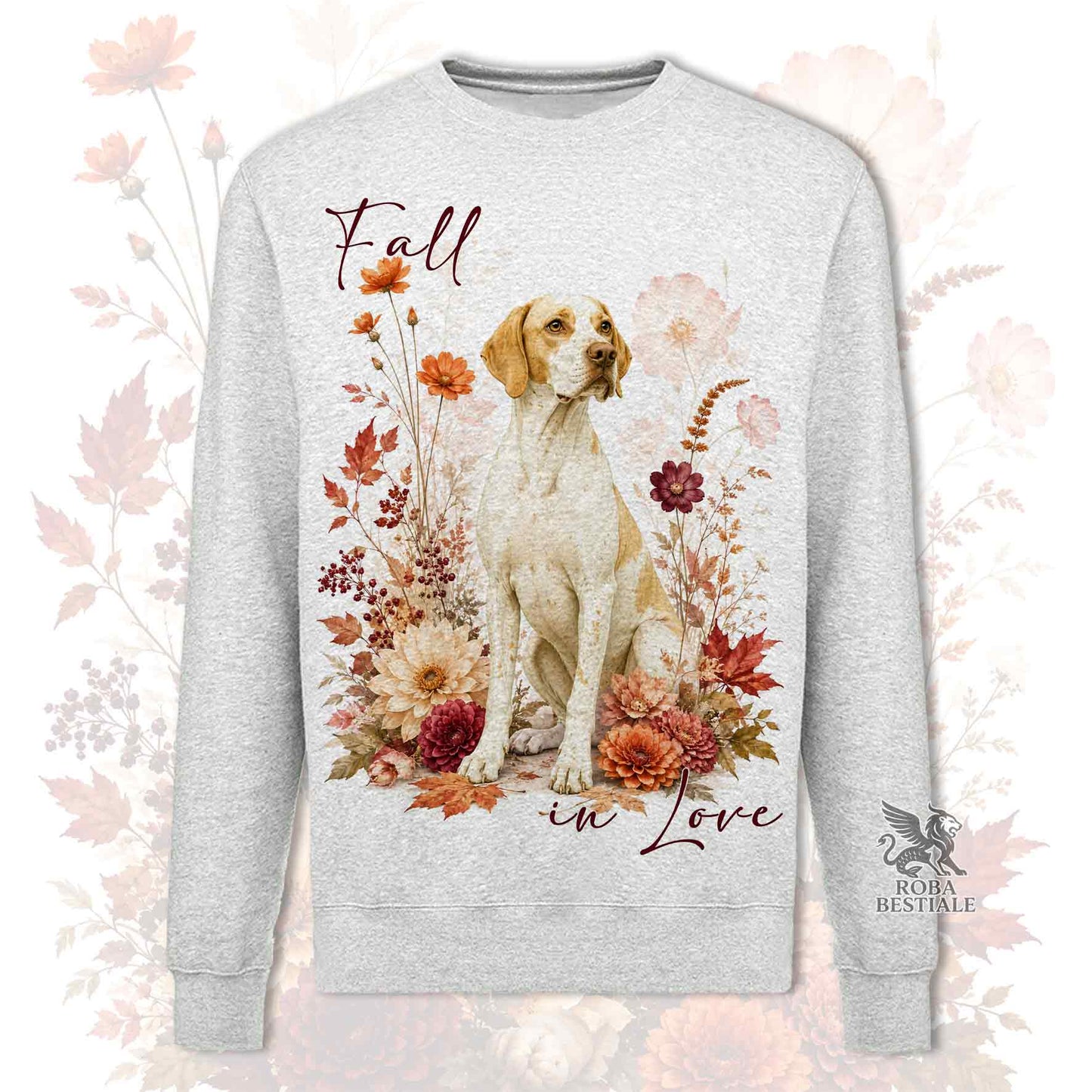 Felpa POINTER INGLESE Bianco e Limone - Girocollo - Collezione Fall...in Love