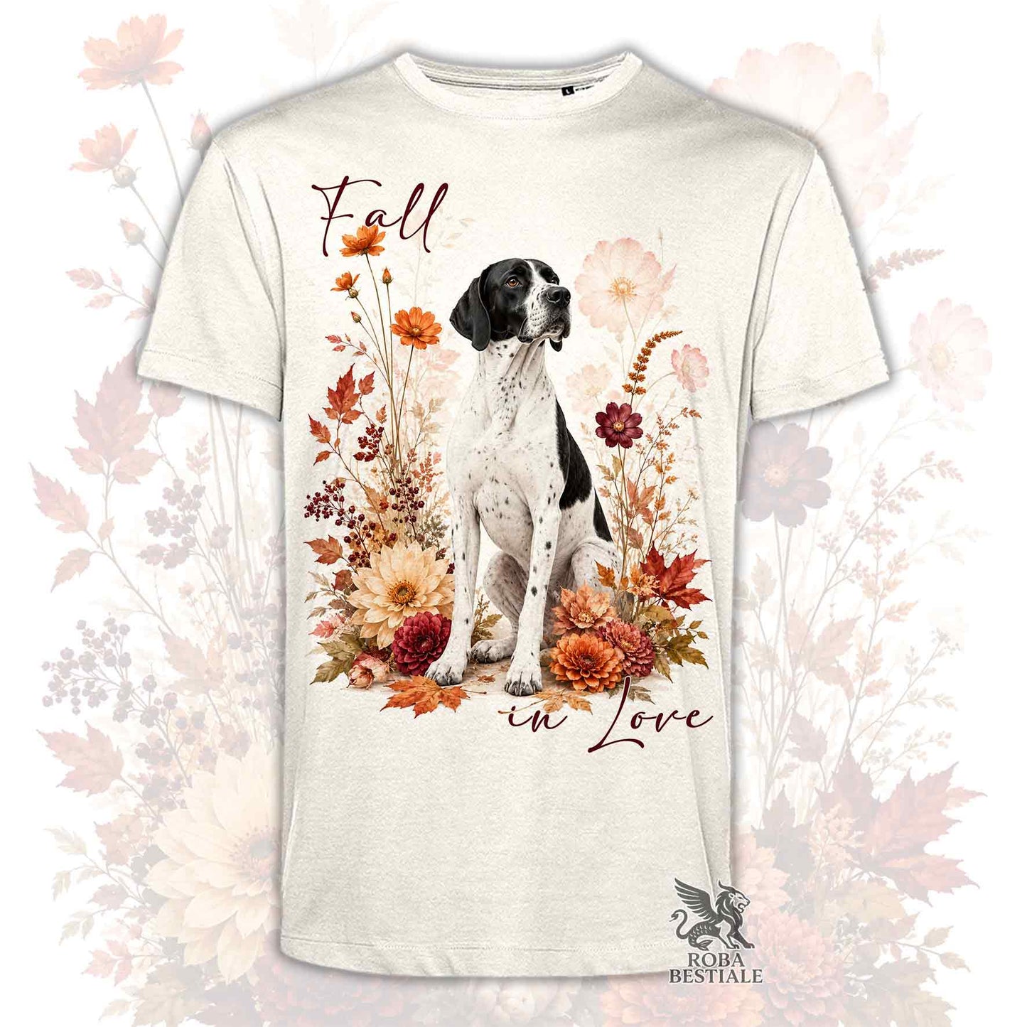 T-Shirt POINTER INGLESE Bianco e Nero - Collezione Fall...in Love