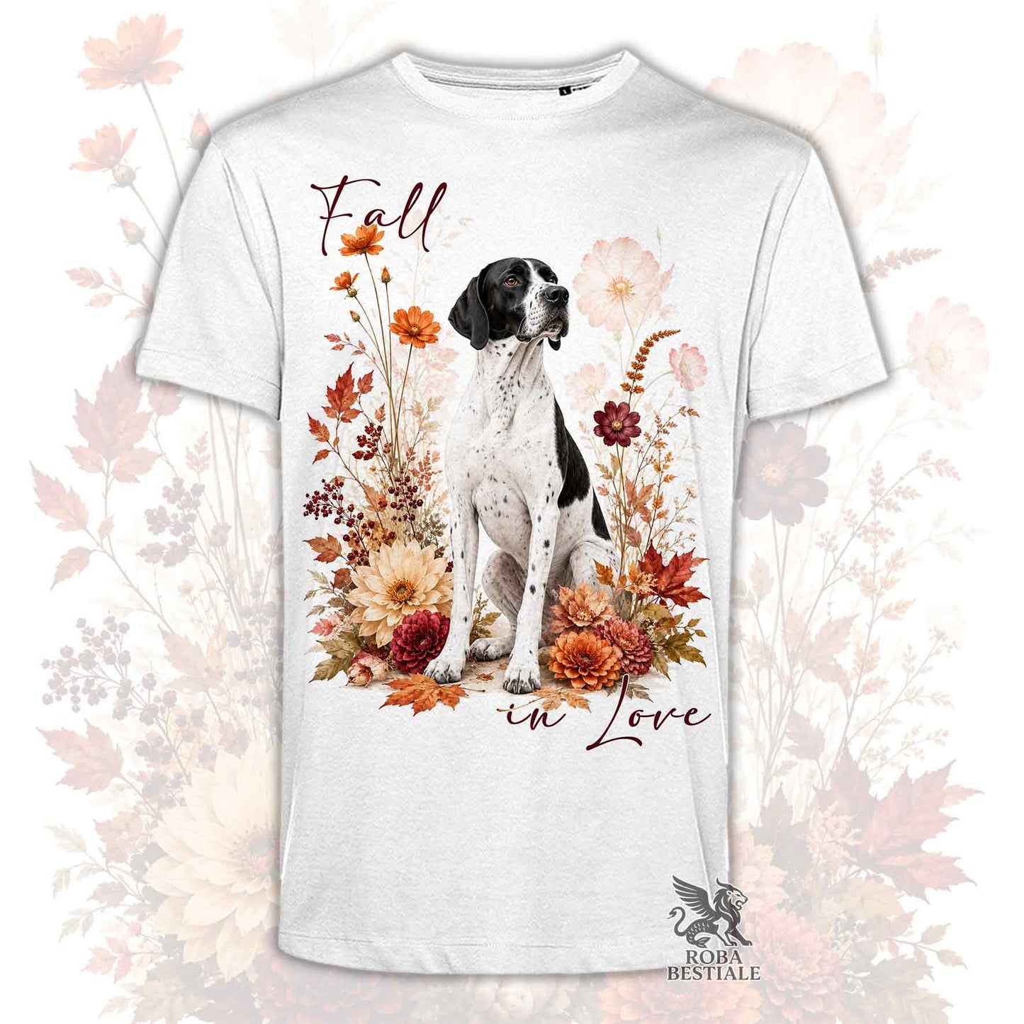 T-Shirt POINTER INGLESE Bianco e Nero - Collezione Fall...in Love