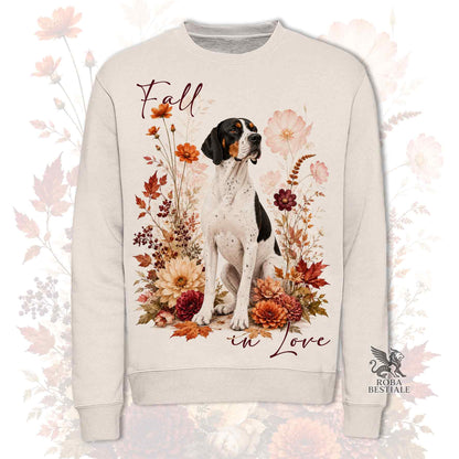 Felpa POINTER INGLESE Tricolore - Girocollo - Collezione Fall...in Love