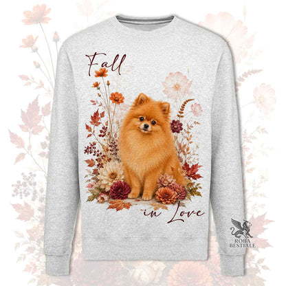 Felpa POMERANIA Arancio - Spitz Tedesco nano - Girocollo - Collezione Fall...in Love