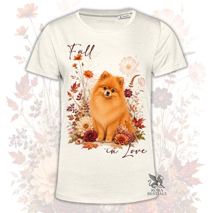 T-Shirt POMERANIA Arancio - Spitz Tedesco nano - Collezione Fall...in Love