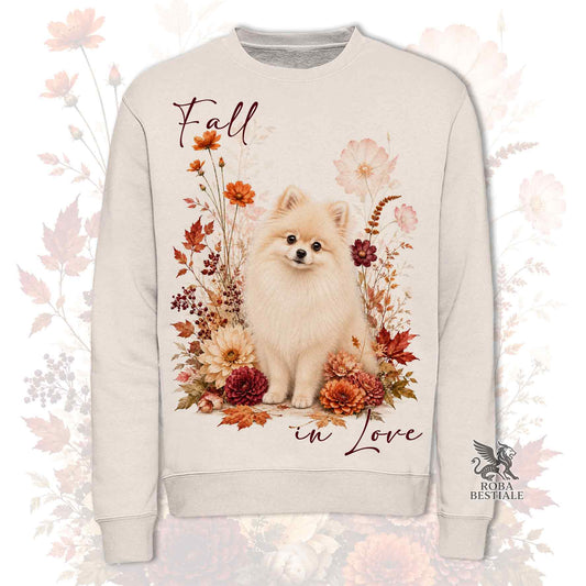 Felpa POMERANIA Crema - Spitz Tedesco nano - Girocollo - Collezione Fall...in Love