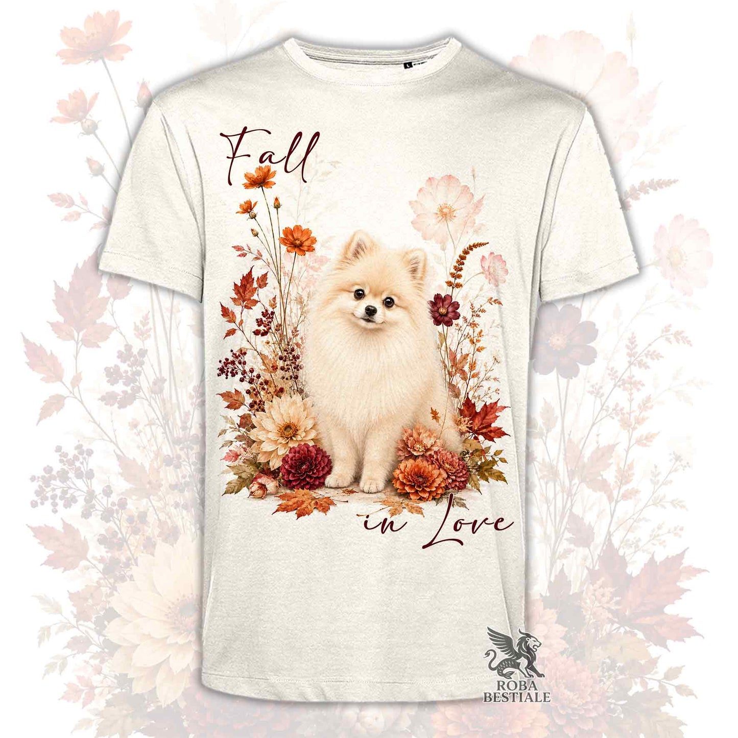 T-Shirt POMERANIA Crema - Spitz Tedesco nano - Collezione Fall...in Love