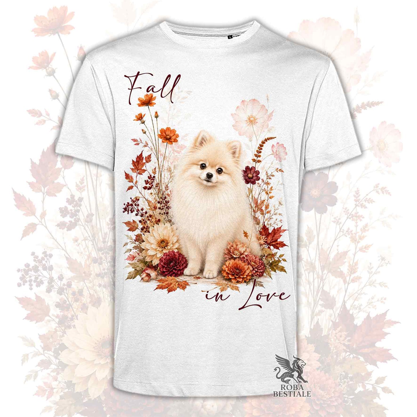T-Shirt POMERANIA Crema - Spitz Tedesco nano - Collezione Fall...in Love