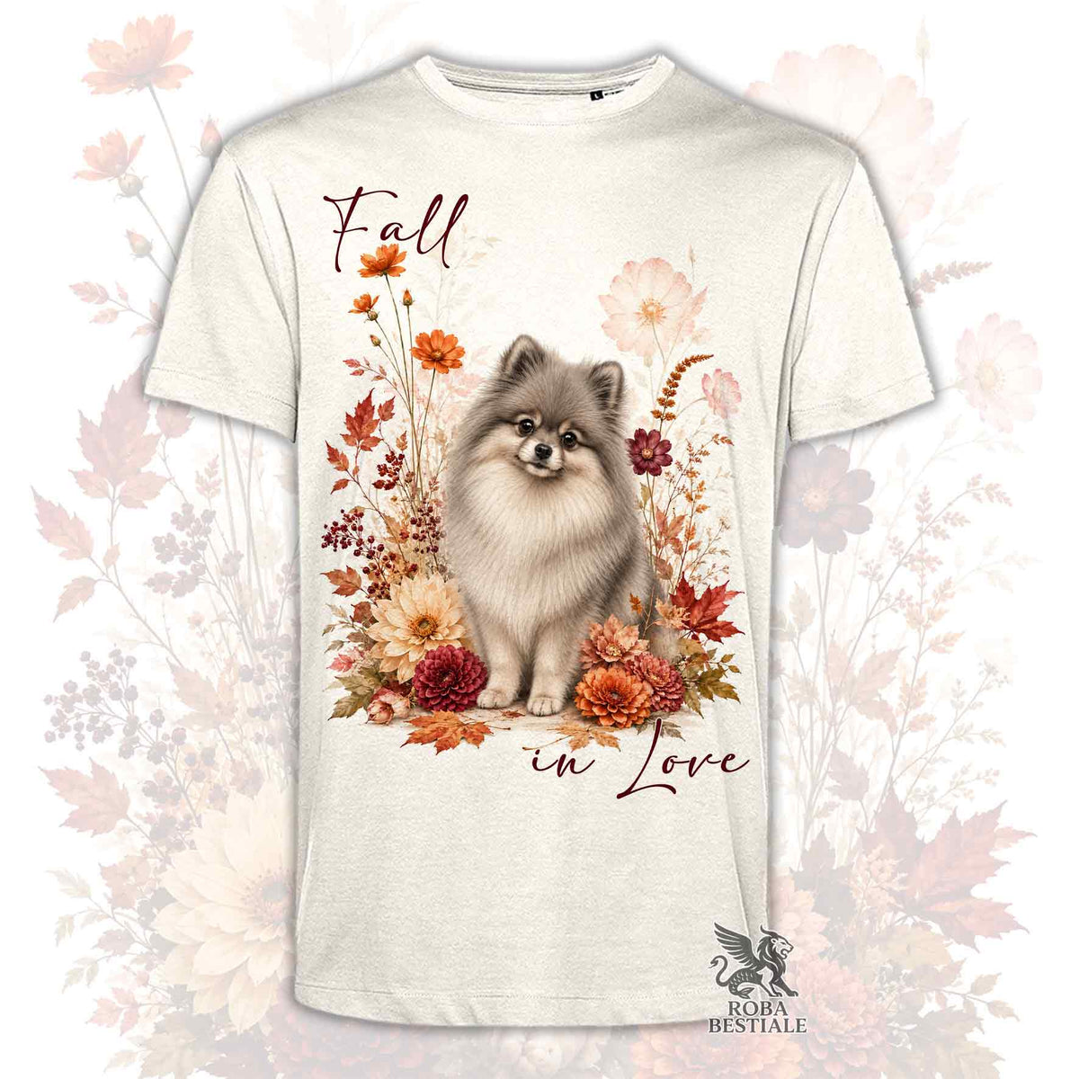T-Shirt POMERANIA Grigio - Spitz Tedesco nano - Collezione Fall...in Love