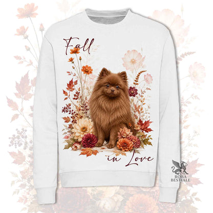 Felpa POMERANIA Marrone - Spitz Tedesco nano - Girocollo - Collezione Fall...in Love