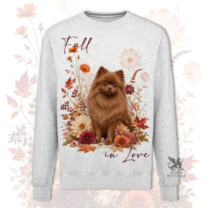 Felpa POMERANIA Marrone - Spitz Tedesco nano - Girocollo - Collezione Fall...in Love