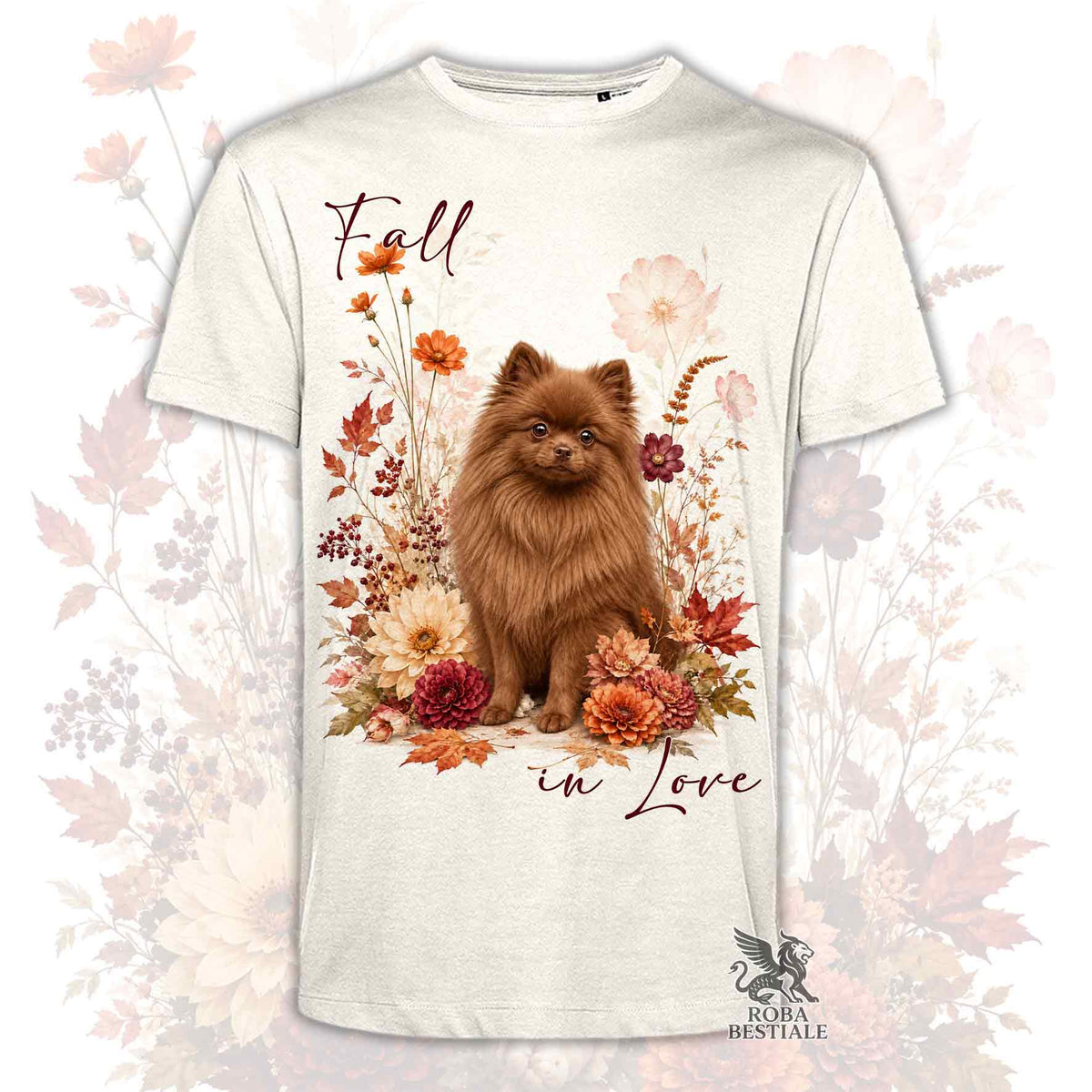 T-Shirt POMERANIA Marrone - Spitz Tedesco nano - Collezione Fall...in Love