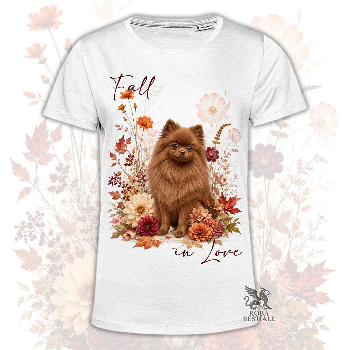 T-Shirt POMERANIA Marrone - Spitz Tedesco nano - Collezione Fall...in Love
