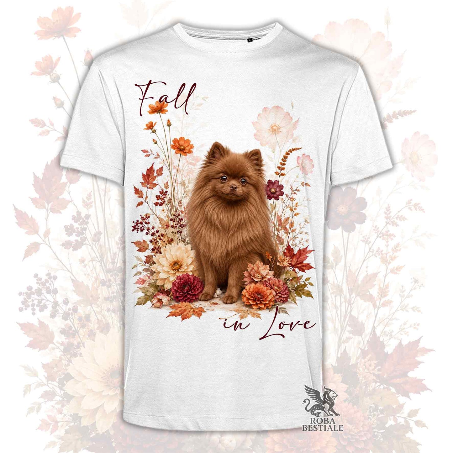 T-Shirt POMERANIA Marrone - Spitz Tedesco nano - Collezione Fall...in Love