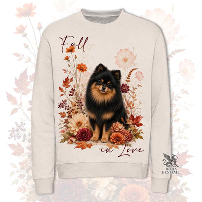 Felpa POMERANIA Nero Focato - Spitz Tedesco nano - Girocollo - Collezione Fall...in Love