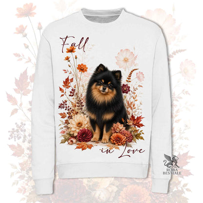 Felpa POMERANIA Nero Focato - Spitz Tedesco nano - Girocollo - Collezione Fall...in Love