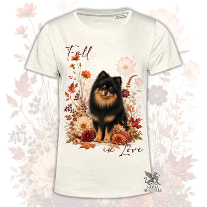 T-Shirt POMERANIA Nero Focato - Spitz Tedesco nano - Collezione Fall...in Love