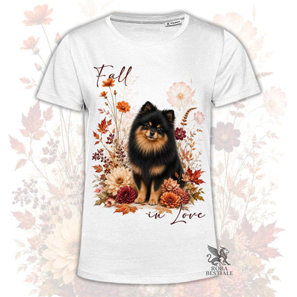T-Shirt POMERANIA Nero Focato - Spitz Tedesco nano - Collezione Fall...in Love
