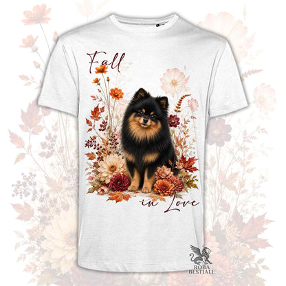 T-Shirt POMERANIA Nero Focato - Spitz Tedesco nano - Collezione Fall...in Love