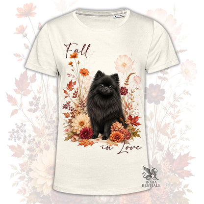 T-Shirt POMERANIA Nero - Spitz Tedesco nano - Collezione Fall...in Love