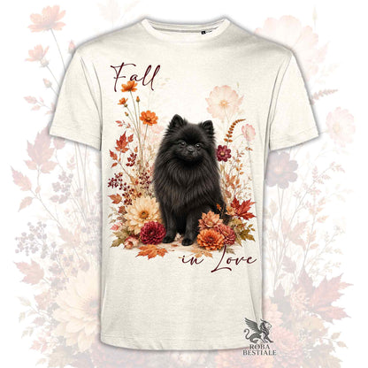 T-Shirt POMERANIA Nero - Spitz Tedesco nano - Collezione Fall...in Love