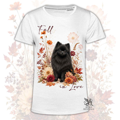 T-Shirt POMERANIA Nero - Spitz Tedesco nano - Collezione Fall...in Love