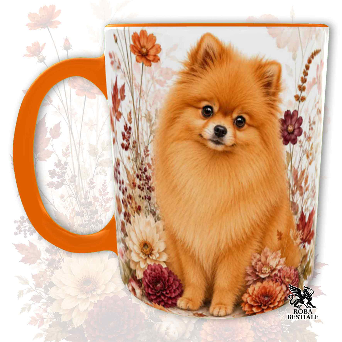 Tazza POMERANIA Arancio - Spitz Tedesco nano - Collezione Fall...in Love