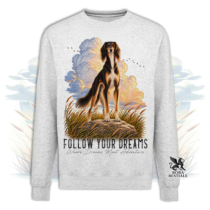 Felpa SALUKI Tricolore - Girocollo - Collezione Dream