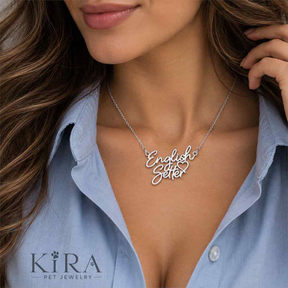 Collier KIRA PET JEWELRY - ENGLISH SETTER - En acier inoxydable avec chaînette à mailles fines