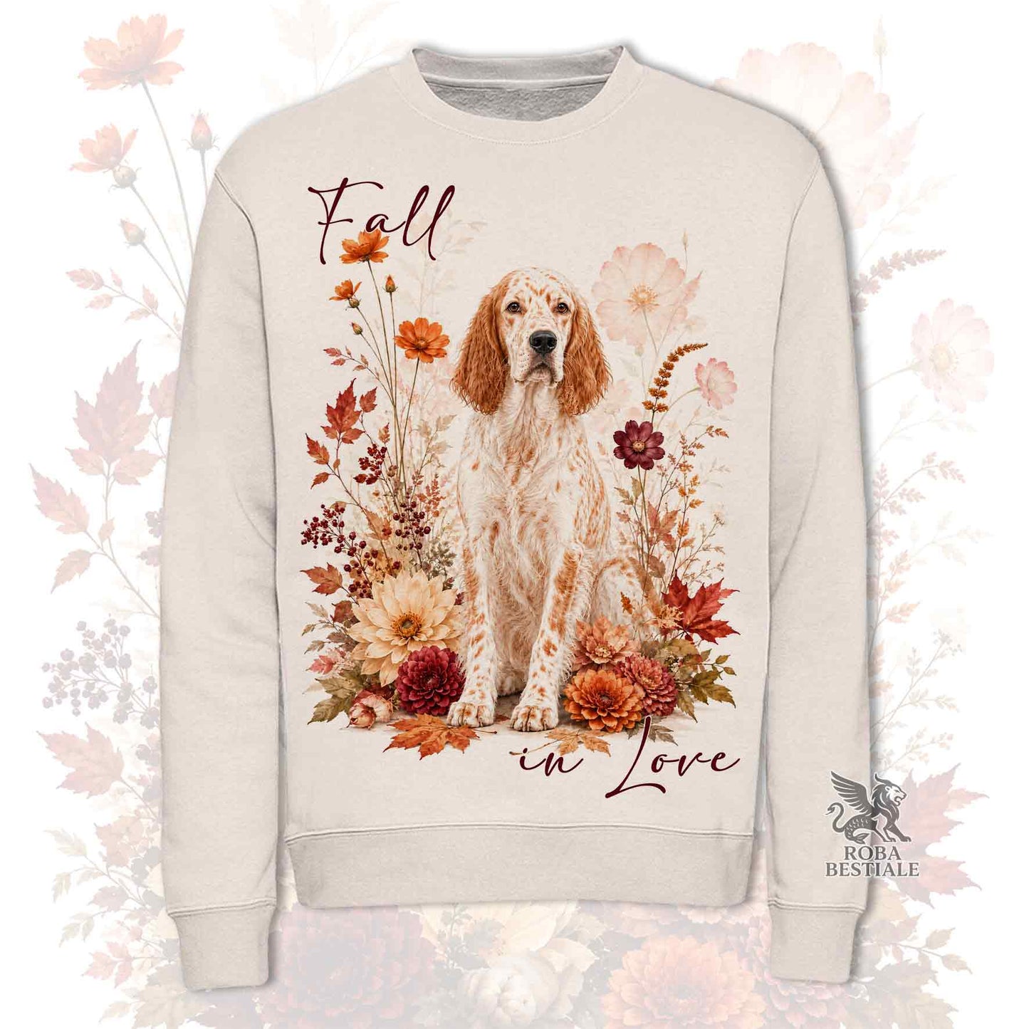 Felpa SETTER INGLESE Orange Belton - Girocollo - Collezione Fall...in Love