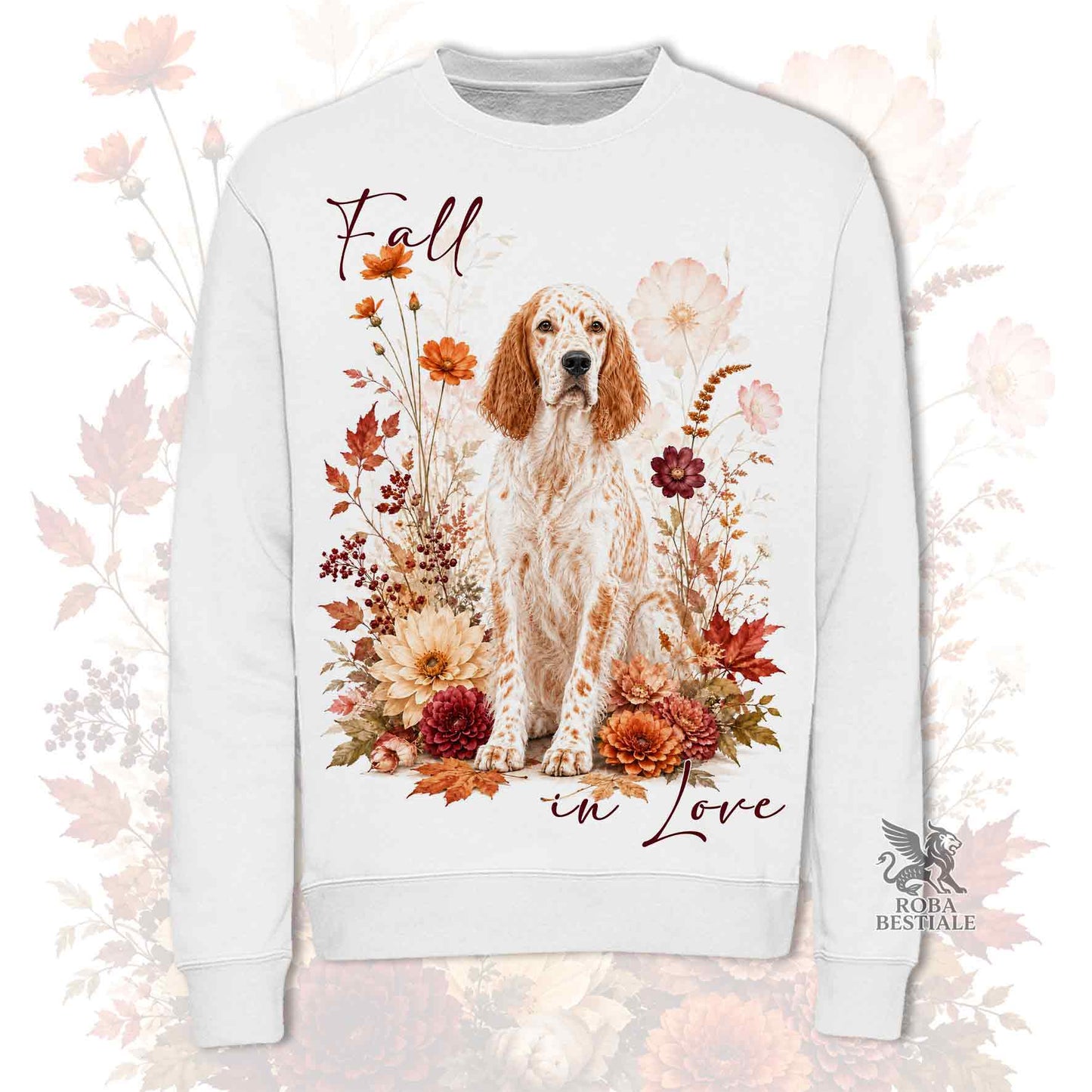 Felpa SETTER INGLESE Orange Belton - Girocollo - Collezione Fall...in Love