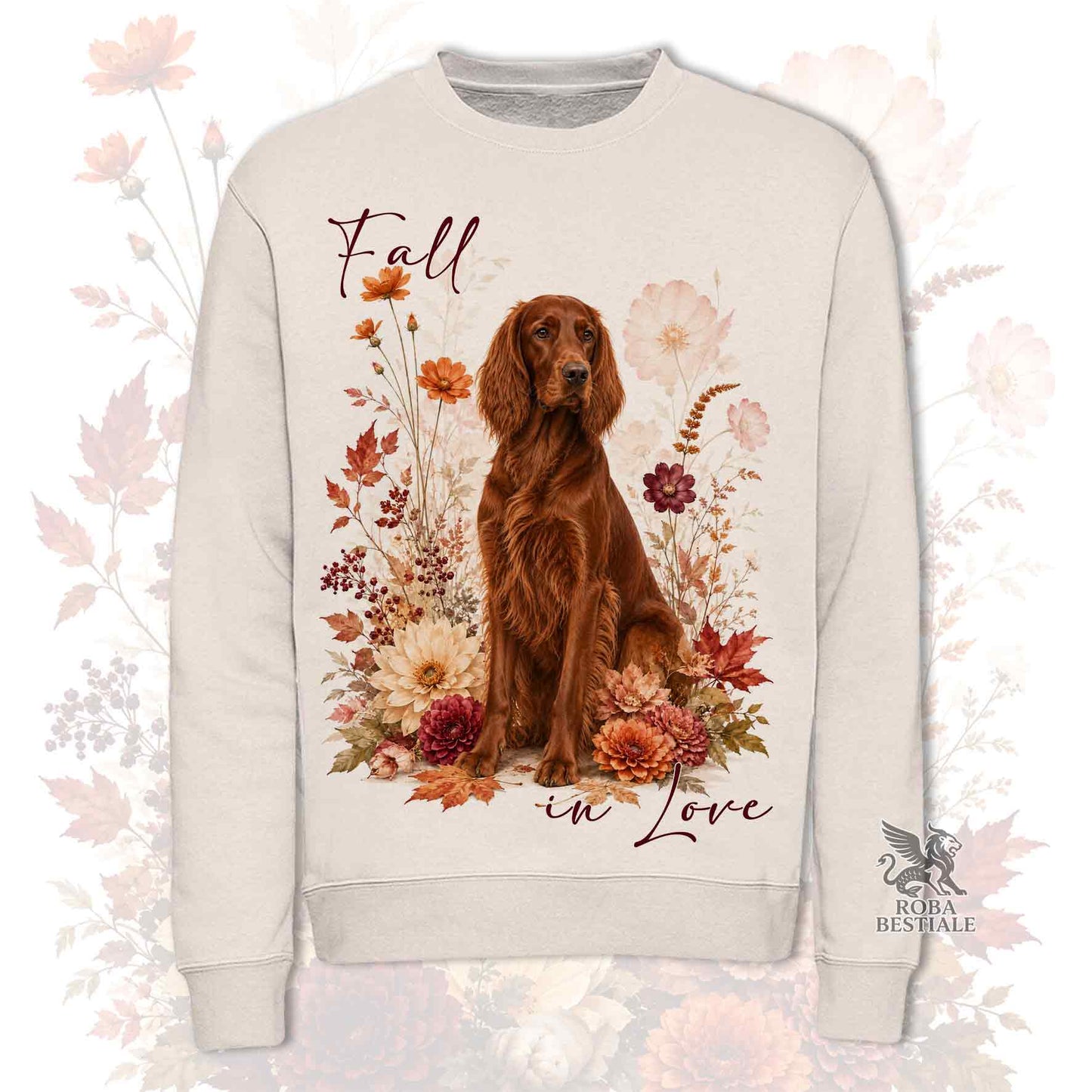Felpa SETTER IRLANDESE Rosso - Girocollo - Collezione Fall...in Love