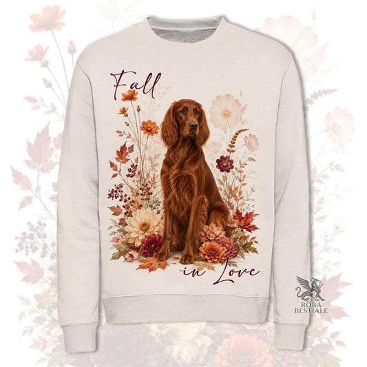 Felpa SETTER IRLANDESE Rosso - Girocollo - Collezione Fall...in Love