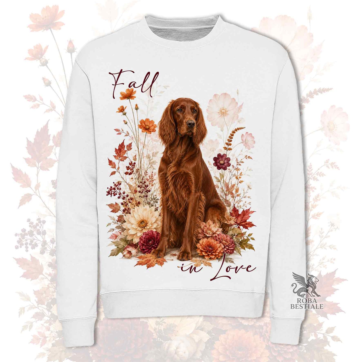 Felpa SETTER IRLANDESE Rosso - Girocollo - Collezione Fall...in Love