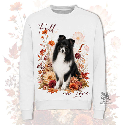Felpa SHETLAND SHEEPDOG Bianco e Nero - Girocollo - Collezione Fall...in Love