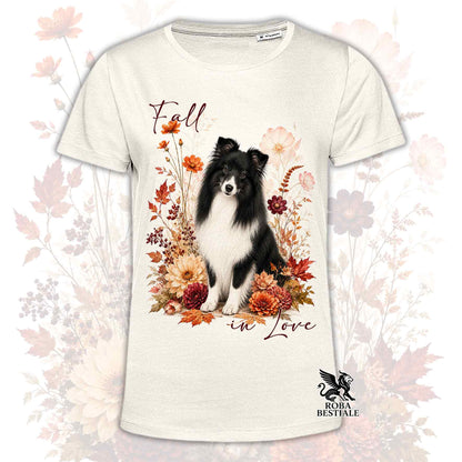 T-Shirt SHETLAND SHEEPDOG Bianco e Nero - Collezione Fall...in Love