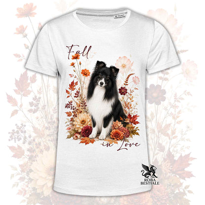 T-Shirt SHETLAND SHEEPDOG Bianco e Nero - Collezione Fall...in Love