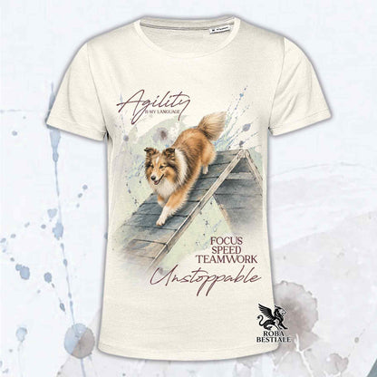 T-Shirt SHETLAND SHEEPDOG Fulvo Zibellino - Collezione A-Frame Agility